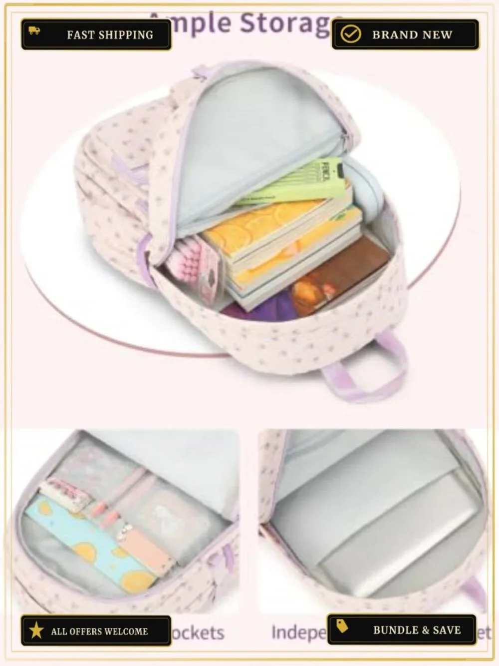 Corduroy School Backpack for Teen Girls Boys, Lightweight Laptop Daypack